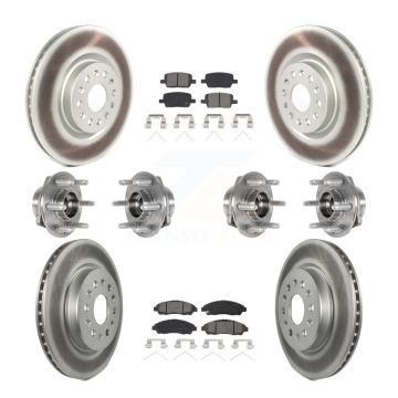 Front Rear Hub Bearing Coat Brake Rotor Pad Kit (10Pc) For Cadillac XT5 Buick Enclave XT6 KBB-123572