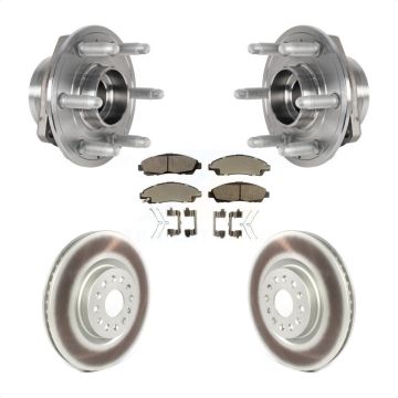 Front Hub Bearing Assembly Coated Brake Rotor Pads Kit For Cadillac XT5 Buick Enclave XT6 KBB-123586