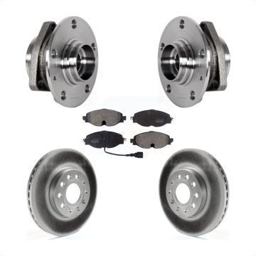 Front Hub Bearing Coat Brake Rotor Pads Kit For Audi A3 2.0L With 80mm Pilot Diameter KBB-123591