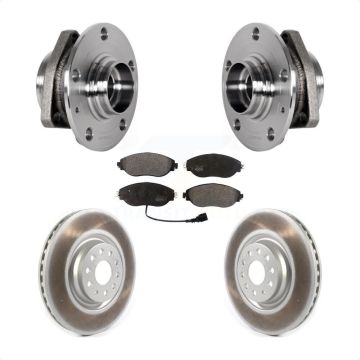Front Hub Bearing Coat Brake Rotor Pad Kit For 15-20 Audi S3 With 80mm Pilot Diameter KBB-123594