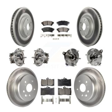 Front Rear Hub Bearing Coat Brake Rotor Pads Kit (10Pc) For Lexus IS300 IS350 GS350 RC350 KBB-123597