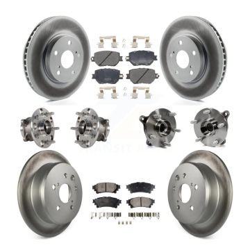 Front Rear Hub Bearings Coated Disc Brake Rotors And Pads Kit (10Pc) For Lexus IS250 KBB-123601