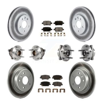 Front Rear Hub Bearing Coated Brake Rotor Pad Kit (10Pc) For Chevrolet Cruze Volt Bolt EV KBB-123605