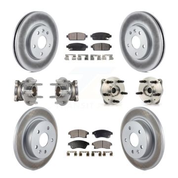 Front Rear Hub Bearing Coated Disc Brake Rotor Pad Kit (10Pc) For Chevrolet Cruze Limited KBB-123606