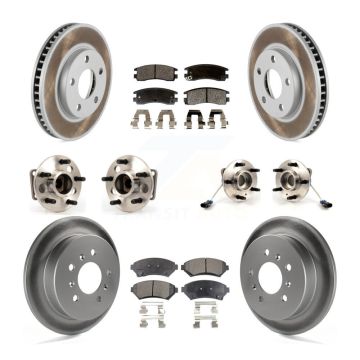Front Rear Hub Bearing Coat Brake Rotor Pads Kit (10Pc) For Chevrolet Venture Buick Grand KBB-123620