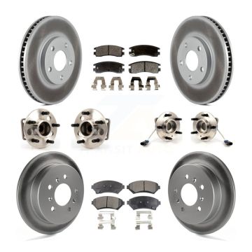 Front Rear Hub Bearing Coated Brake Rotor Pad Kit (10Pc) For Chevrolet Impala Monte Carlo KBB-123621