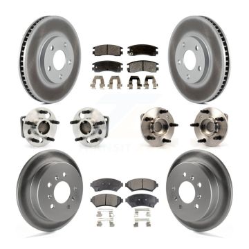 Front Rear Hub Bearing Coated Brake Rotor Pad Kit (10Pc) For Chevrolet Impala Monte Carlo KBB-123622