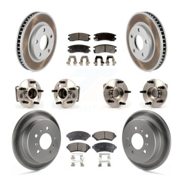 Front Rear Hub Bearing Coated Disc Brake Rotors And Pads Kit (10Pc) For Chevrolet Venture KBB-123623