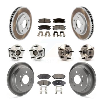 Front Rear Hub Bearing Coated Brake Rotor Pads Kit (10Pc) For Buick Century Regal Pontiac KBB-123624
