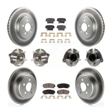 Front Rear Hub Bearing Coated Brake Rotor Pads Kit (10Pc) For Dodge Charger RWD with 3.6L KBB-123628