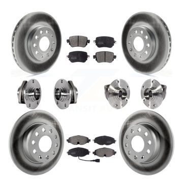 Front Rear Hub Bearing Coat Brake Rotor Pad Kit (10Pc) For Volkswagen Golf SportWagen AWD KBB-123630