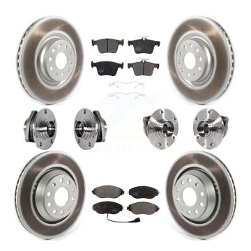 Front Rear Hub Bearing Coated Brake Rotor Pad Kit (10Pc) For Volkswagen Golf R Audi S3 A3 KBB-123633