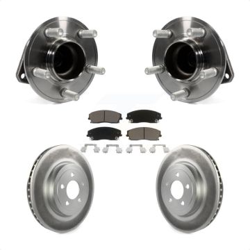 Front Hub Bearing Coated Brake Rotor & Pads Kit For 2015-2018 Dodge Charger RWD with 3.6L KBB-123647