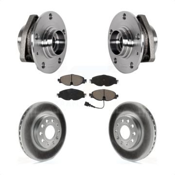 Front Hub Bearing Coat Brake Rotor Pads Kit For Audi A3 2.0L With 80mm Pilot Diameter KBB-123650