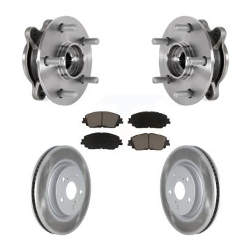 Front Hub Bearing Coated Brake Rotor & Pad Kit For Toyota Camry Lexus ES350 ES300h Avalon KBB-123656