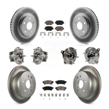 Front Rear Hub Bearing Coated Disc Brake Rotor And Ceramic Pad Kit (10Pc) For Lexus IS250 KBB-123665