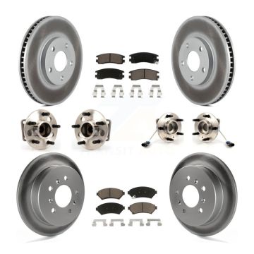 Front Rear Hub Bearing Coated Brake Rotor Pad Kit (10Pc) For Chevrolet Impala Monte Carlo KBB-123667