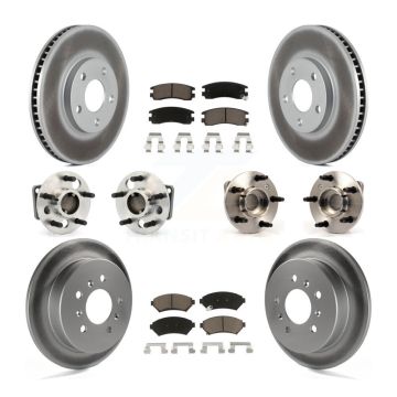 Front Rear Hub Bearing Coated Brake Rotor Pad Kit (10Pc) For Chevrolet Impala Monte Carlo KBB-123668