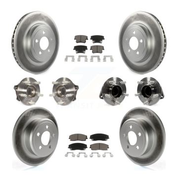 Front Rear Hub Bearing Coated Brake Rotor Pads Kit (10Pc) For Dodge Charger RWD with 3.6L KBB-123674