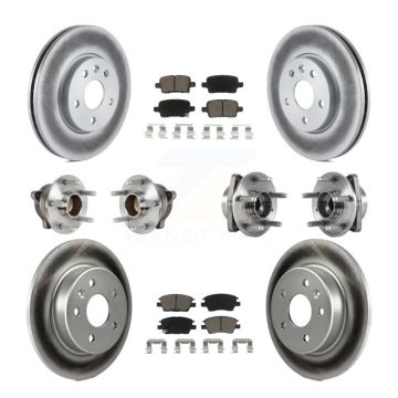 Front Rear Hub Bearing Coated Brake Rotor Pad Kit (10Pc) For Chevrolet Cruze Volt Bolt EV KBB-123686