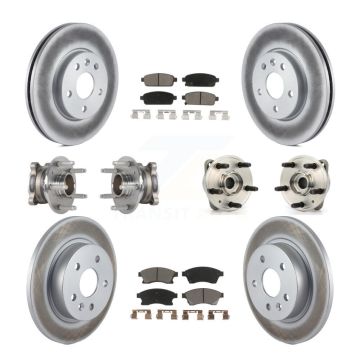 Front Rear Hub Bearing Coated Disc Brake Rotor Pad Kit (10Pc) For Chevrolet Cruze Limited KBB-123687