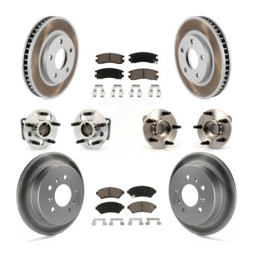 Front Rear Hub Bearing Coated Brake Rotor Pads Kit (10Pc) For Buick Century Regal Pontiac KBB-123689
