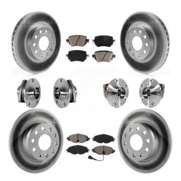 Front Rear Hub Bearing Coat Brake Rotor Pad Kit (10Pc) For Volkswagen Golf SportWagen AWD KBB-123691