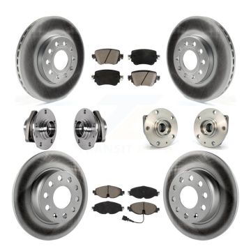 Front Rear Hub Bearing Coat Brake Rotor Pad Kit (10Pc) For Volkswagen Golf SportWagen AWD KBB-123692