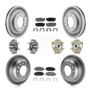 Front Rear Hub Bearing Coated Brake Rotor Pad Kit (10Pc) For Hyundai Entourage Kia Sedona KBB-123694