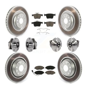 Front Rear Hub Bearing Coated Brake Rotor Pad Kit (10Pc) For Volkswagen Golf R Audi S3 A3 KBB-123695