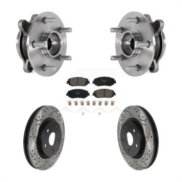 Front Hub Bearing Coat Drill Slot Brake Rotor Pad Kit For Toyota Camry Lexus ES350 ES300h KBB-123713
