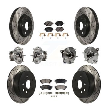 Front Rear Hub Bearing Coated Disc Brake Rotor And Ceramic Pad Kit (10Pc) For Lexus IS250 KBB-123724