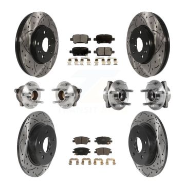Front Rear Hub Bearing Coated Brake Rotor Pad Kit (10Pc) For Chevrolet Cruze Volt Bolt EV KBB-123729