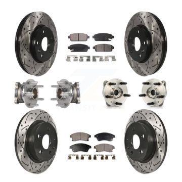 Front Rear Hub Bearing Coated Disc Brake Rotor Pad Kit (10Pc) For Chevrolet Cruze Limited KBB-123730