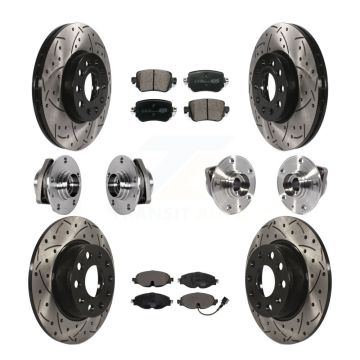 Front Rear Hub Bearing Coat Brake Rotor Pad Kit (10Pc) For Volkswagen Golf SportWagen AWD KBB-123745