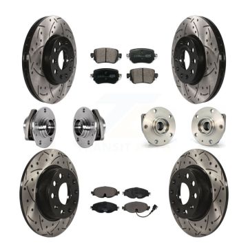 Front Rear Hub Bearing Coat Brake Rotor Pad Kit (10Pc) For Volkswagen Golf SportWagen AWD KBB-123746