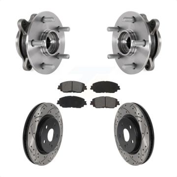 Front Hub Bearing Coat Drill Slot Brake Rotor Pad Kit For Toyota Camry Lexus ES350 ES300h KBB-123754