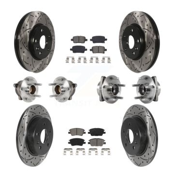Front Rear Hub Bearing Coated Brake Rotor Pad Kit (10Pc) For Chevrolet Cruze Volt Bolt EV KBB-123759