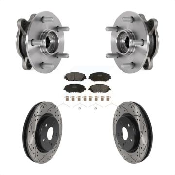 Front Hub Bearing Coat Drill Slot Brake Rotor Pad Kit For Toyota Camry Lexus ES350 ES300h KBB-123790