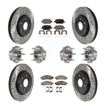 Front Rear Hub Bearing Coat Brake Rotor Pads Kit (10Pc) For Chevrolet Traverse GMC Acadia KBB-123801