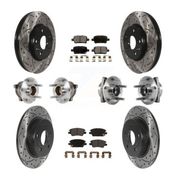 Front Rear Hub Bearing Coated Brake Rotor Pad Kit (10Pc) For Chevrolet Cruze Volt Bolt EV KBB-123803