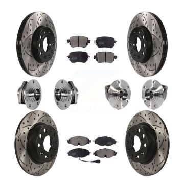 Front Rear Hub Bearing Coat Brake Rotor Pad Kit (10Pc) For Volkswagen Golf SportWagen AWD KBB-123810
