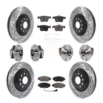Front Rear Hub Bearing Coated Brake Rotor Pad Kit (10Pc) For Volkswagen Golf R Audi S3 A3 KBB-123820