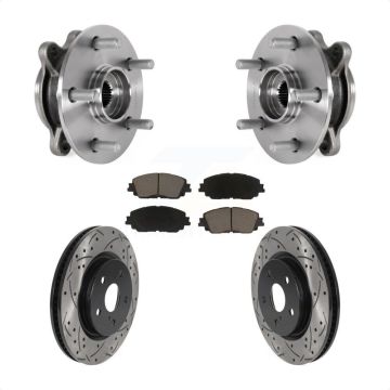 Front Hub Bearing Coat Drill Slot Brake Rotor Pad Kit For Toyota Camry Lexus ES350 ES300h KBB-123833