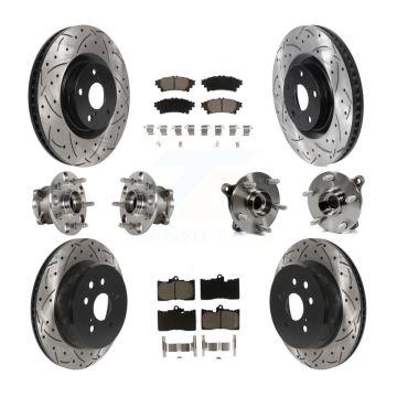 Front Rear Hub Bearing Coat Brake Rotor Pads Kit (10Pc) For Lexus IS300 IS350 GS350 RC350 KBB-123842