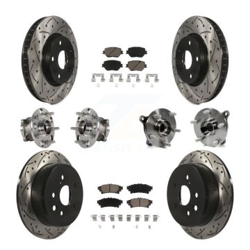Front Rear Hub Bearing Coated Disc Brake Rotor And Ceramic Pad Kit (10Pc) For Lexus IS250 KBB-123846