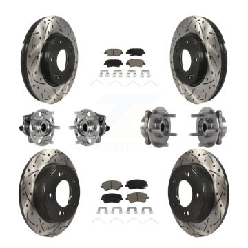 Front Rear Hub Bearing Coat Brake Rotor Pad Kit (10Pc) For 2017-2020 Hyundai Elantra 2.0L KBB-123851
