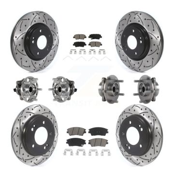 Front Rear Hub Bearing Coat Brake Rotor Pad Kit (10Pc) For 2017-2020 Hyundai Elantra 1.6L KBB-123852