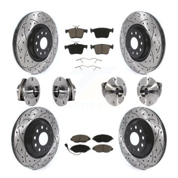 Front Rear Hub Bearing Coated Brake Rotor Pad Kit (10Pc) For Volkswagen Golf R Audi S3 A3 KBB-123858