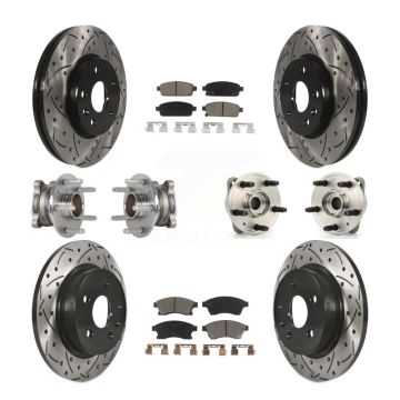 Front Rear Hub Bearing Coated Disc Brake Rotor Pad Kit (10Pc) For Chevrolet Cruze Limited KBB-123863